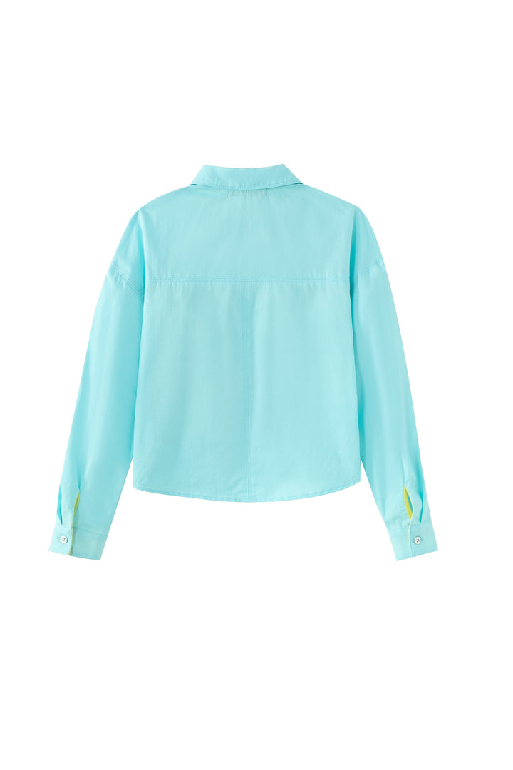 teen shirt with side pocket - blue