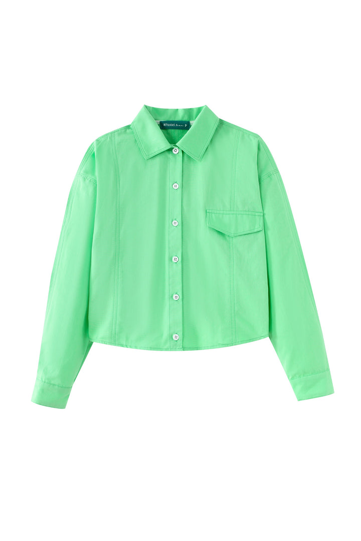 teen shirt with side pocket - green