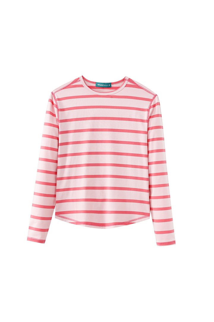striped henley - pink striped