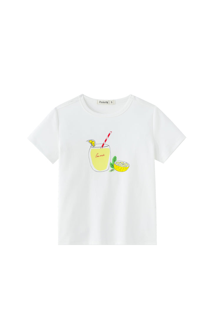 lemonade glass short sleeve tee - white