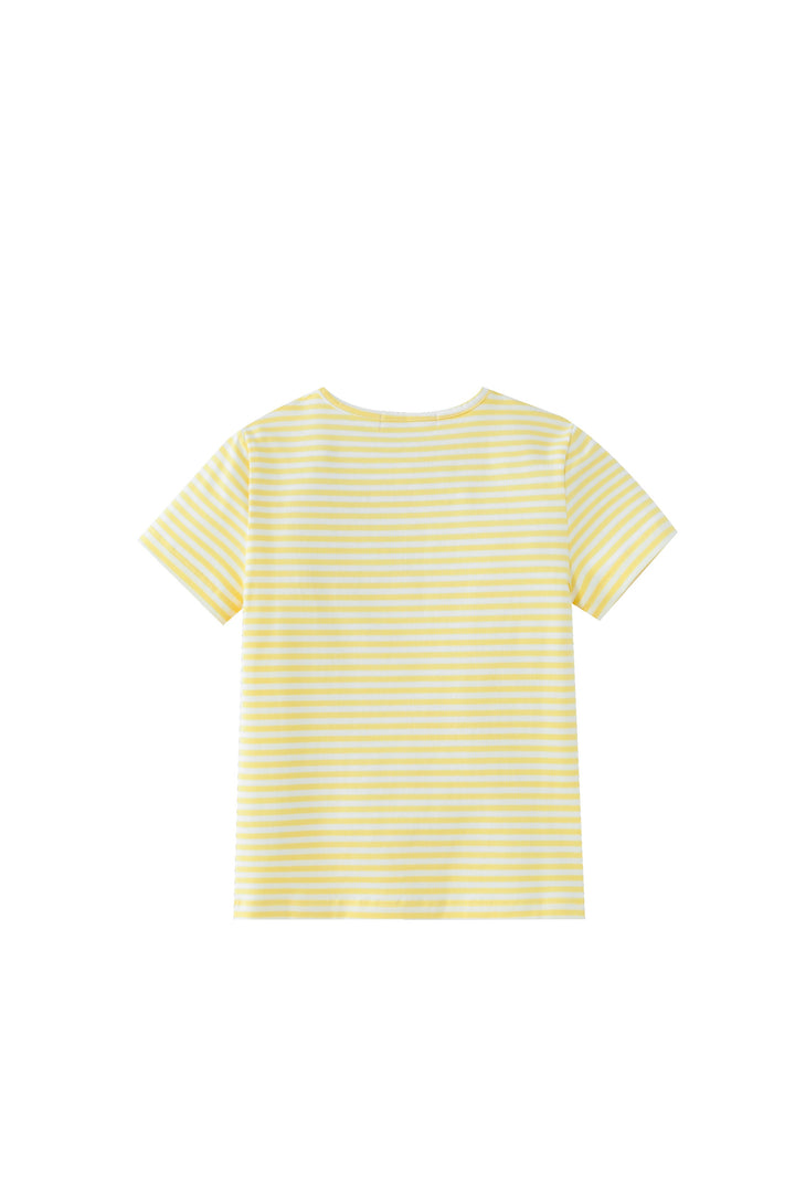 short sleeve striped limonada t-shirt - yellow striped