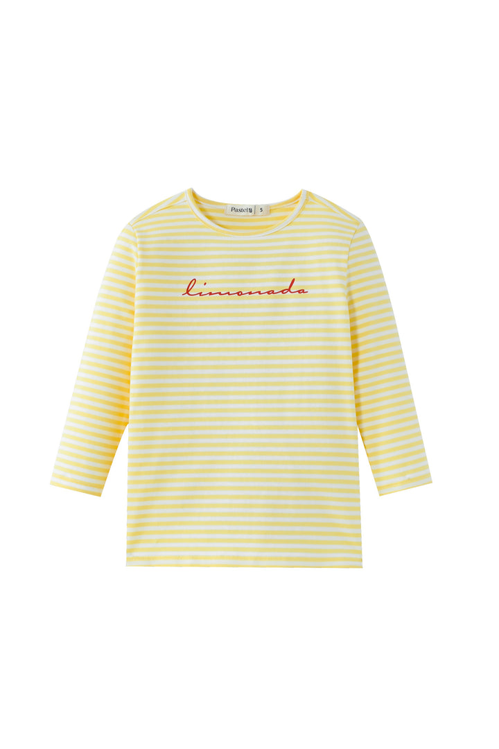 long sleeve striped limonada t-shirt - yellow striped