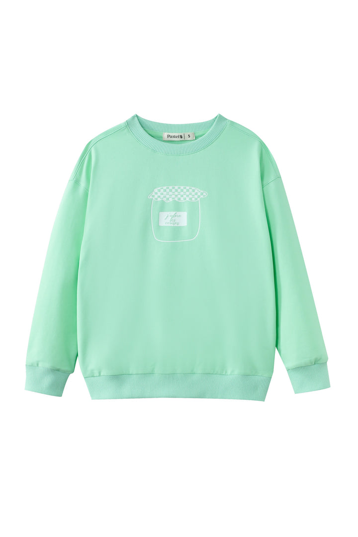 cherry jam sweatshirt - mint blue