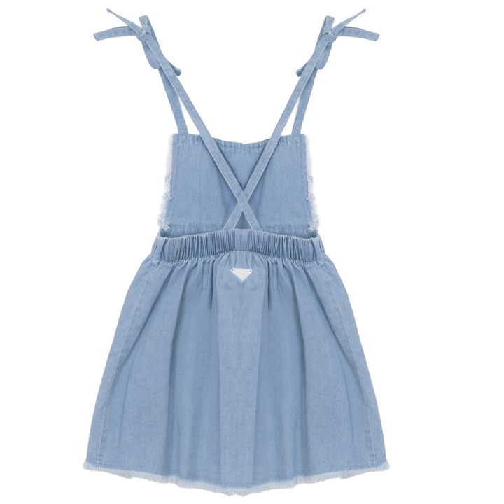dress woven fringed hem jumper - denim