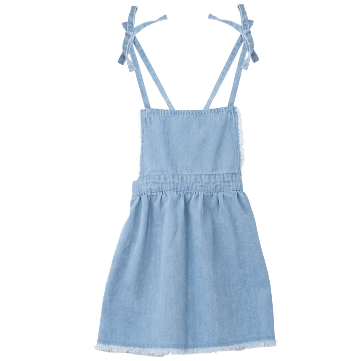 dress woven fringed hem jumper - denim