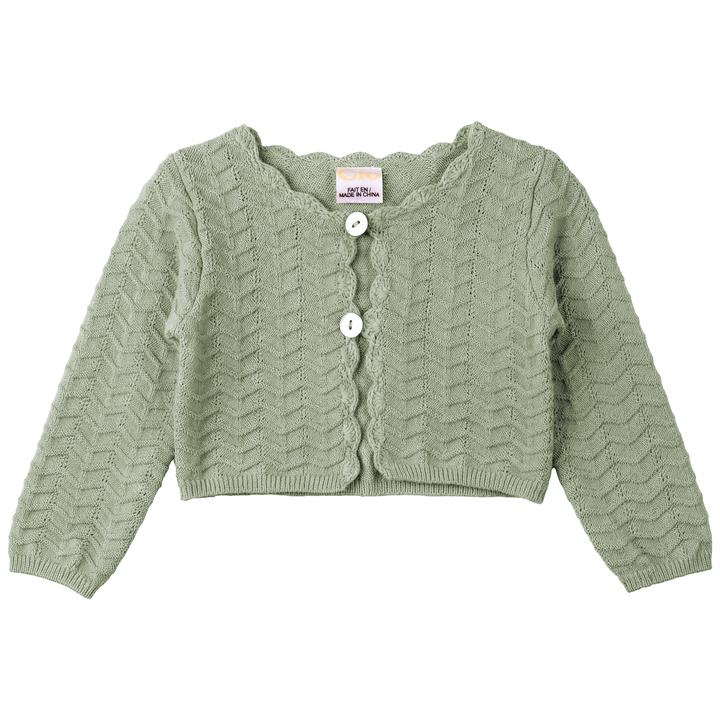 cardigan wave knit shrug - dusty green