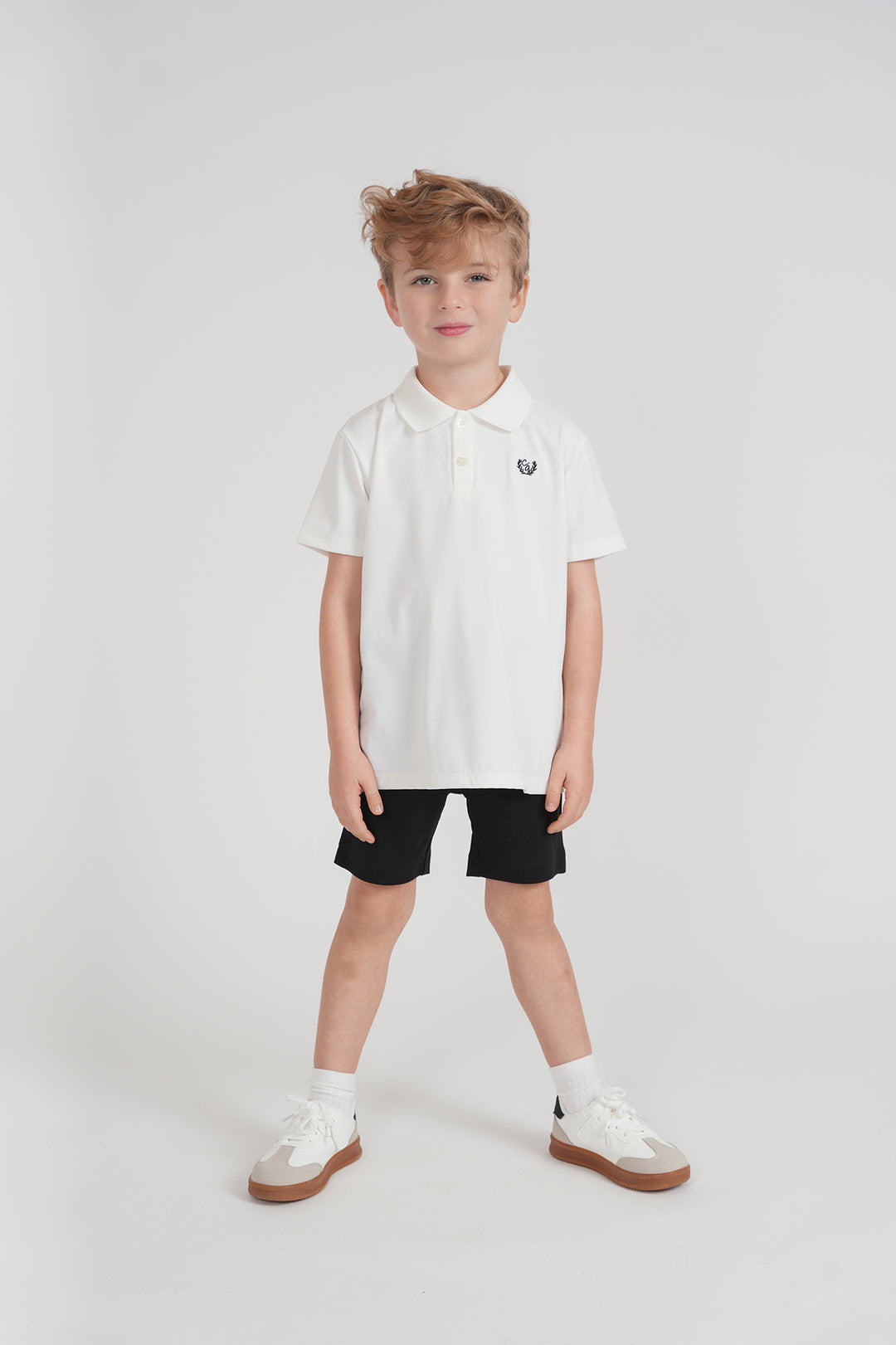 polo s/s mini embroidered logo - white