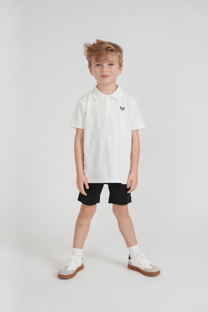 polo s/s mini embroidered logo - white