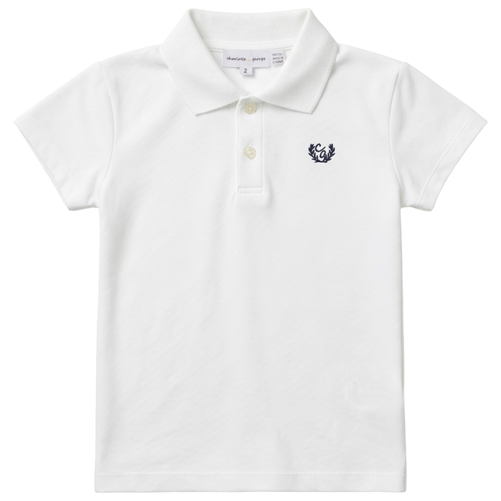 polo s/s mini embroidered logo - white