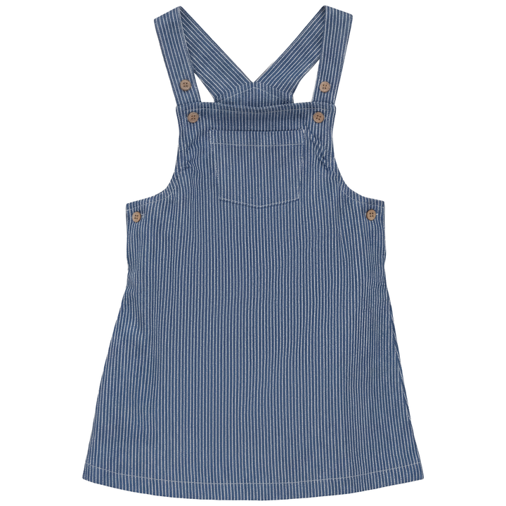 dress pinstriped pocket jumper - medium denim/white