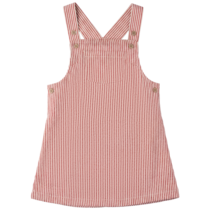 dress pinstriped pocket jumper - red/white