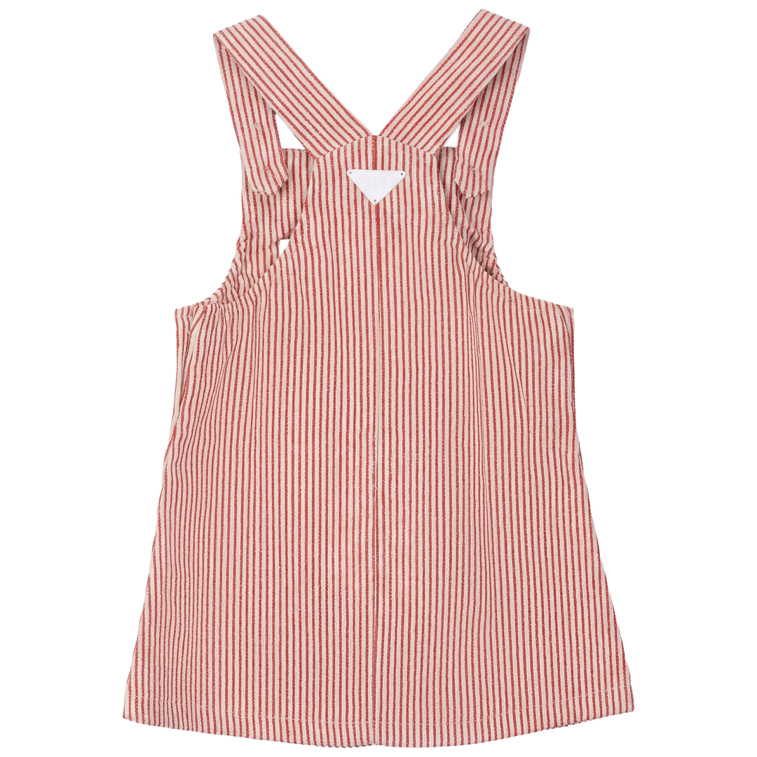 dress pinstriped pocket jumper - red/white