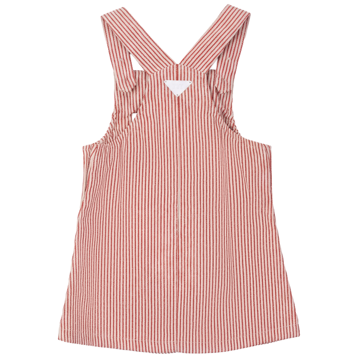 dress pinstriped pocket jumper - red/white