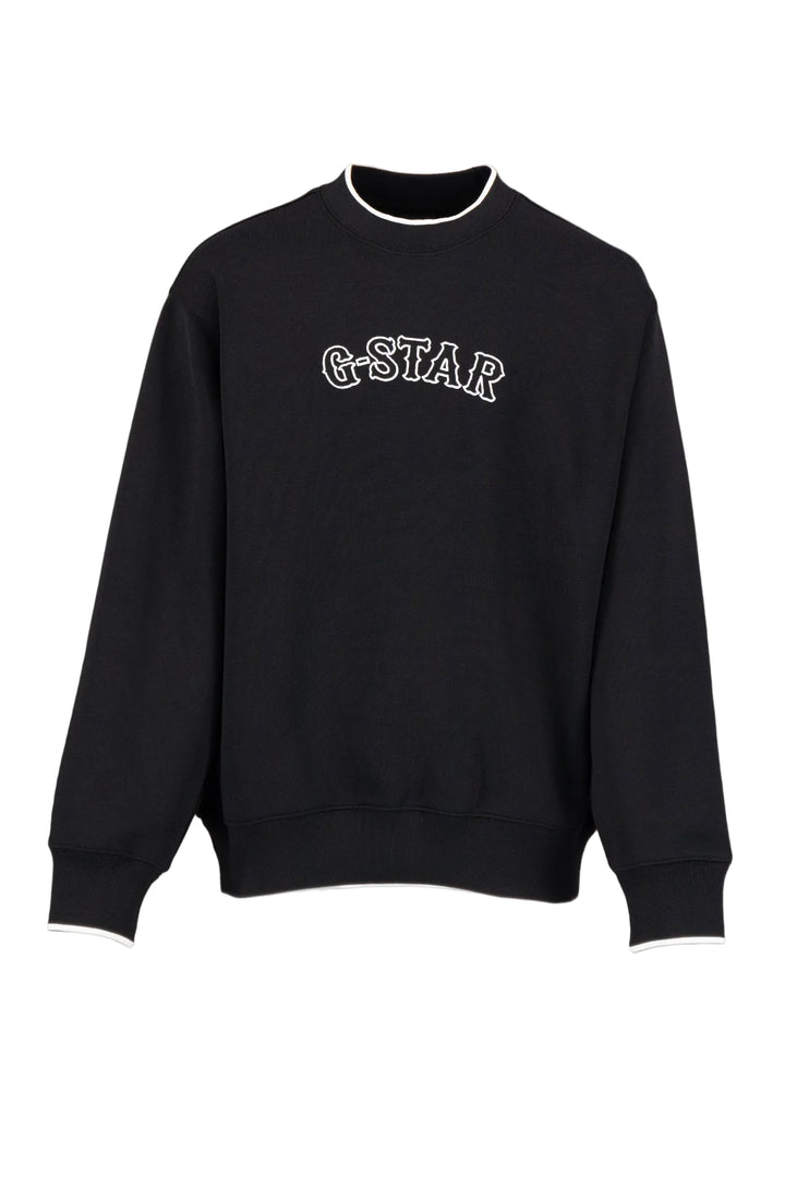 top l/s oversized dressy logo sweatshirt - dark black