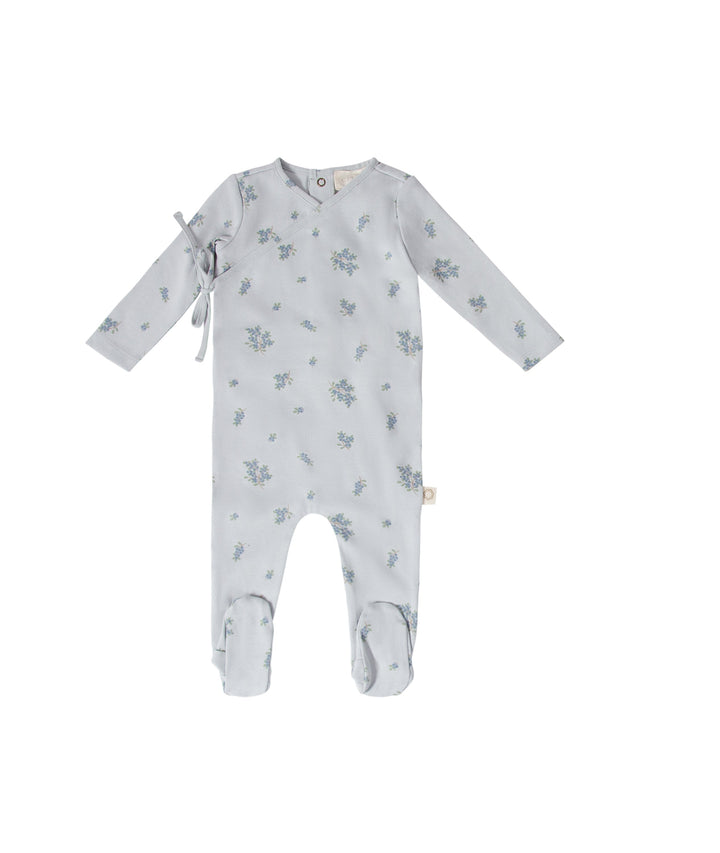 footie blueberries mock wrap - medium blue/blue