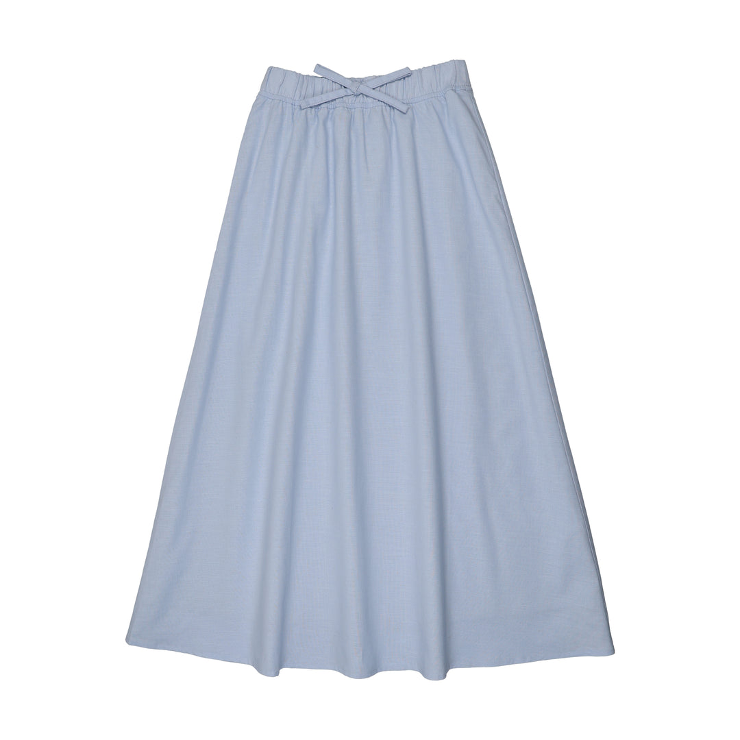 set outfit oversized linen shirt and drawstring skirt - light blue