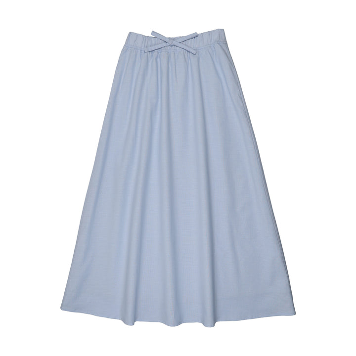 set outfit oversized linen shirt and drawstring skirt - light blue