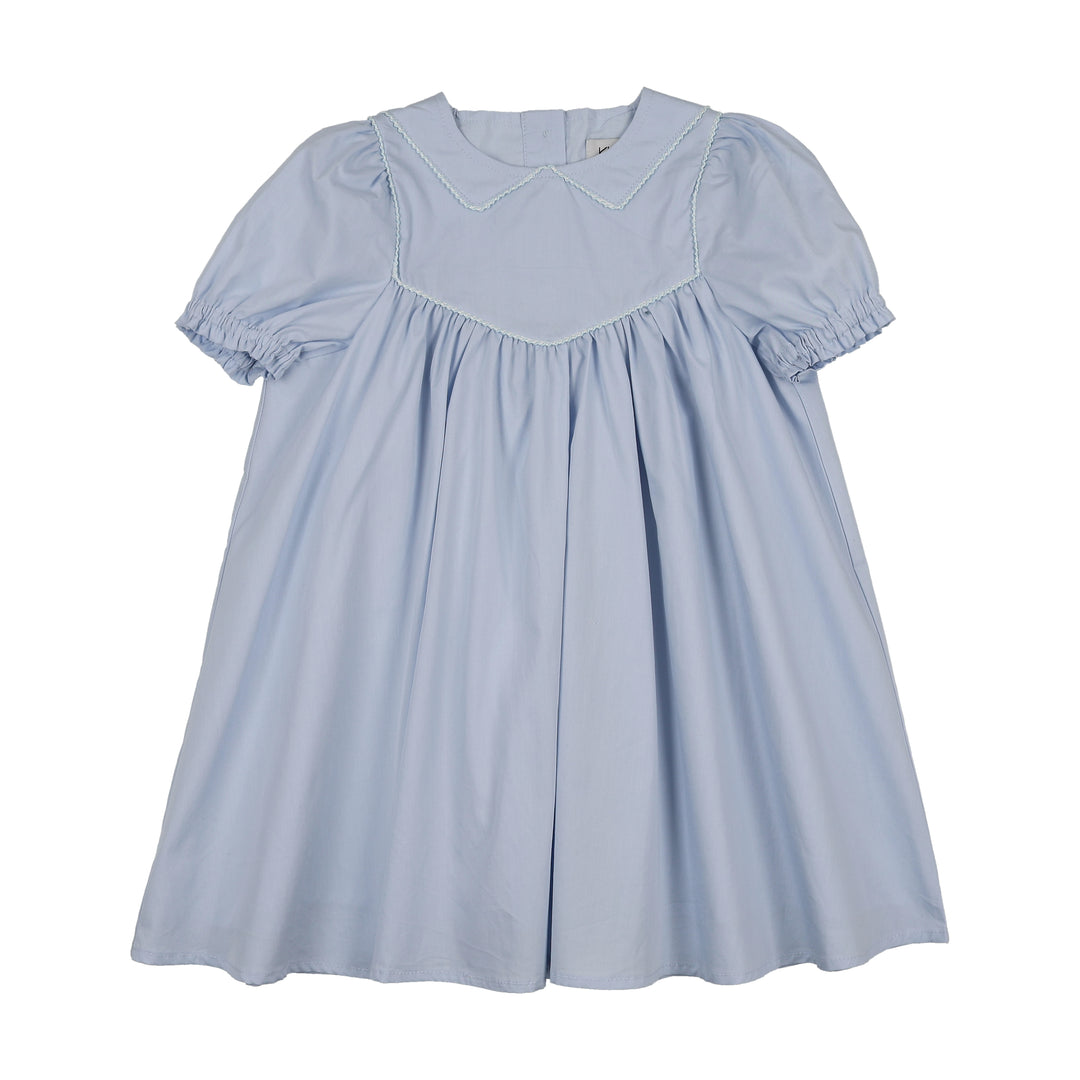 dress s/s stitched down collar - light blue