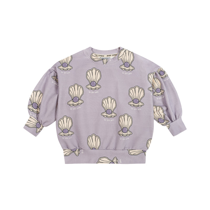 top l/s clam shell sweatshirt - shell violet