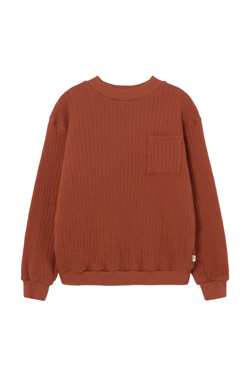 top l/s quilted pocket sweatshirt - ginger