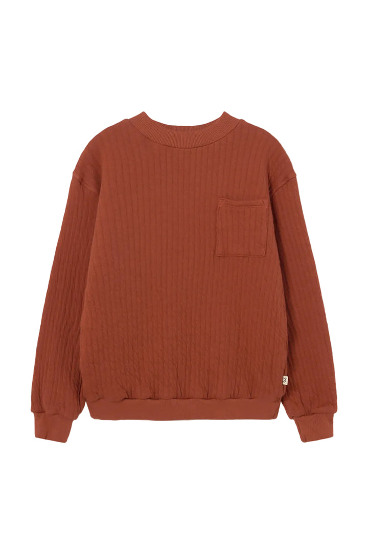 top l/s quilted pocket sweatshirt - ginger