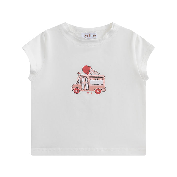 set outfit ice cream truck tee and bloomers - coral