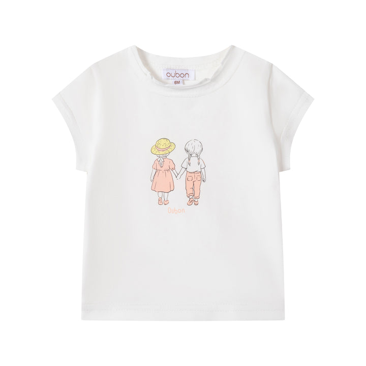 set outfit best friends tee and bloomers - white/yellow