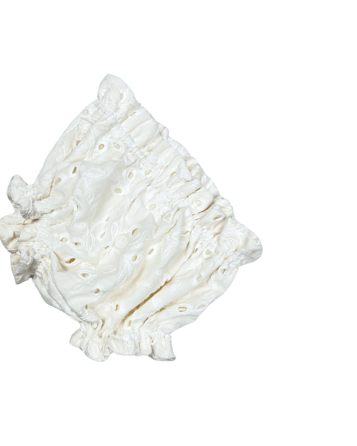 set outfit eyelet shirt and bloomer - pearl