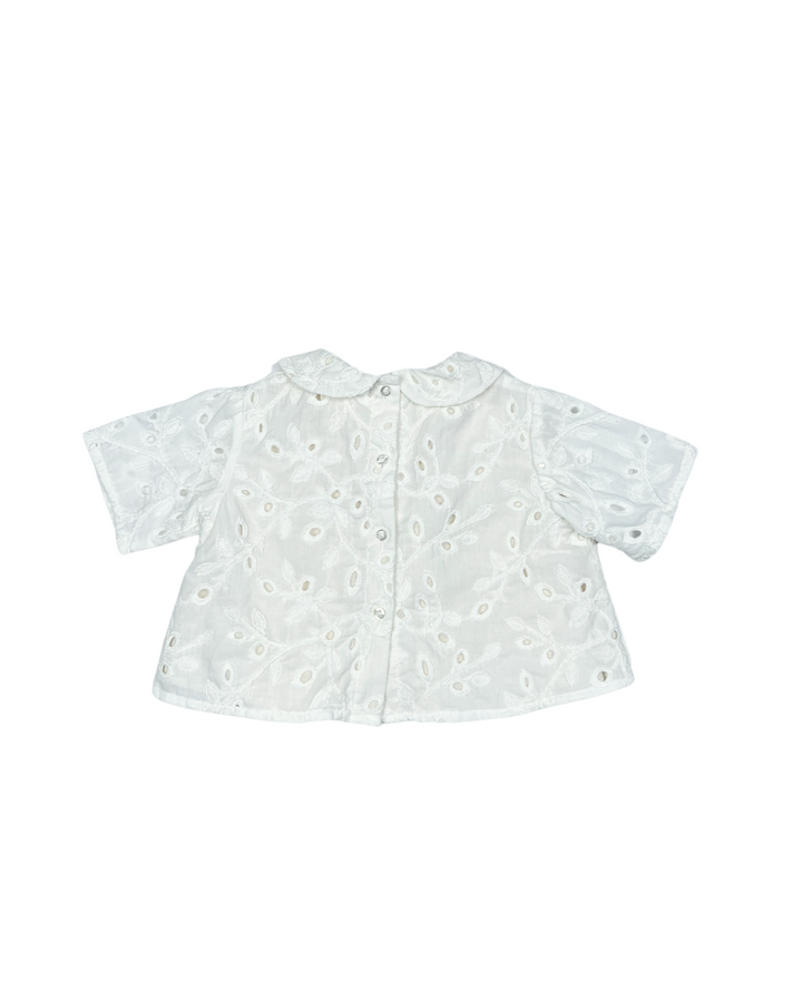 set outfit eyelet shirt and bloomer - pearl