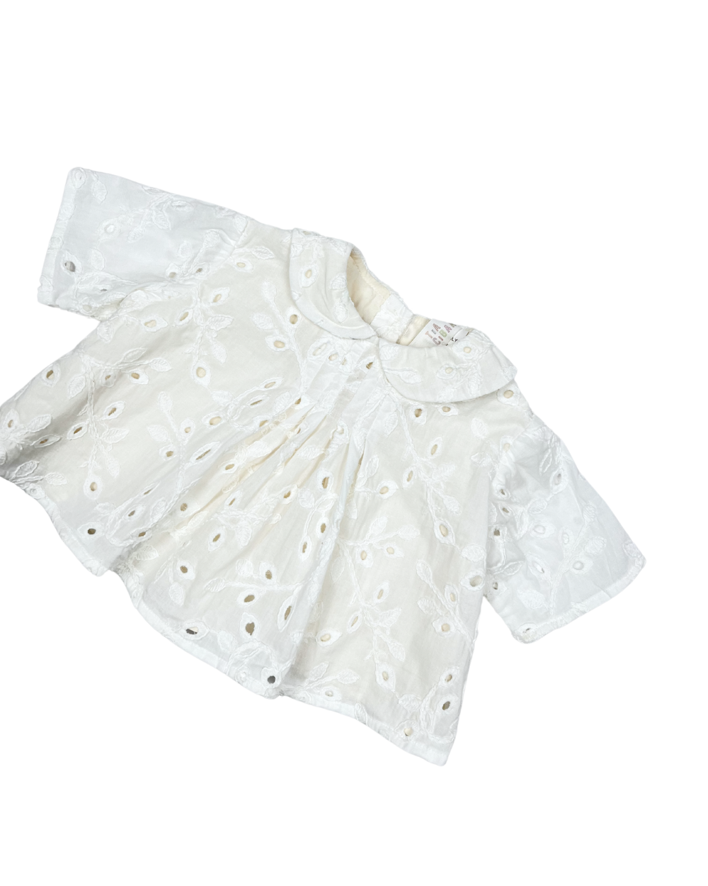 set outfit eyelet shirt and bloomer - pearl
