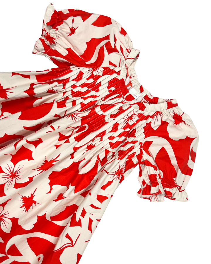 dress tea length fantasia - hibiscus