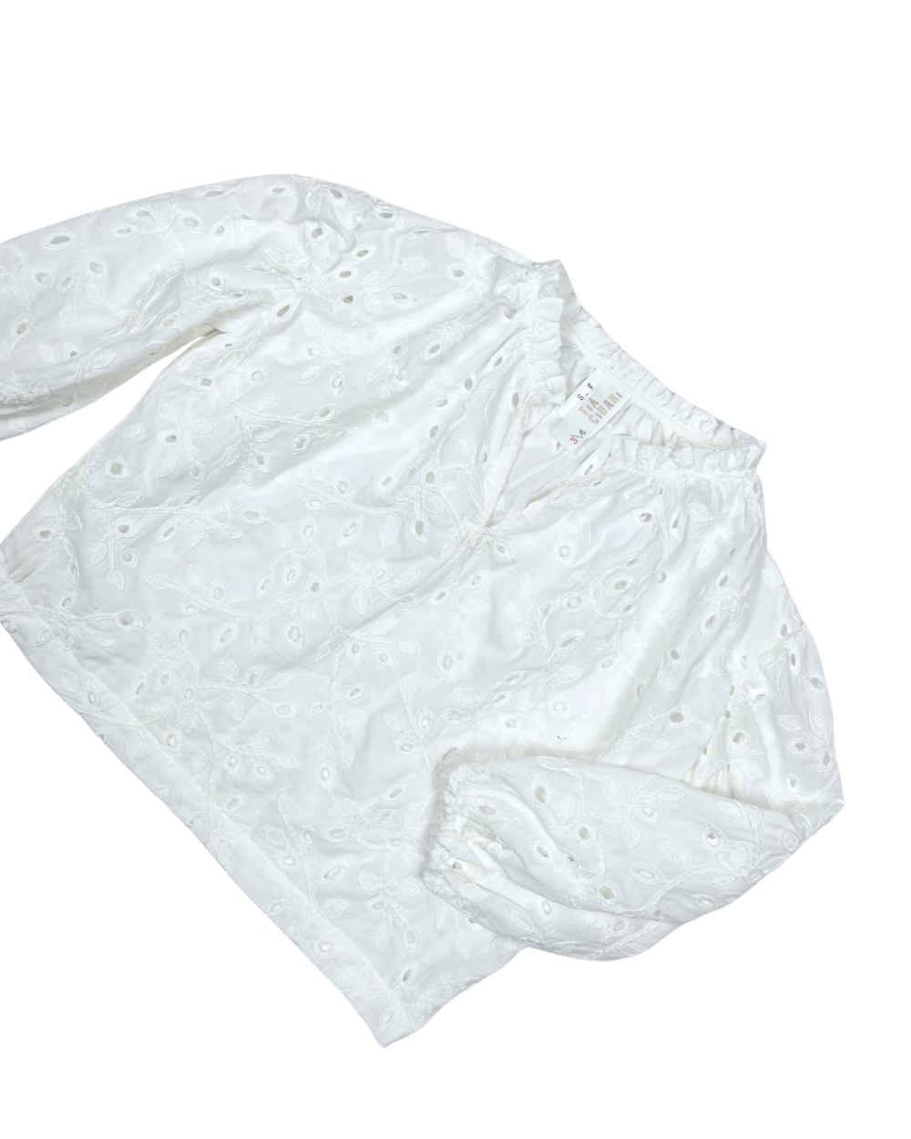 top l/s eyelet - pearl