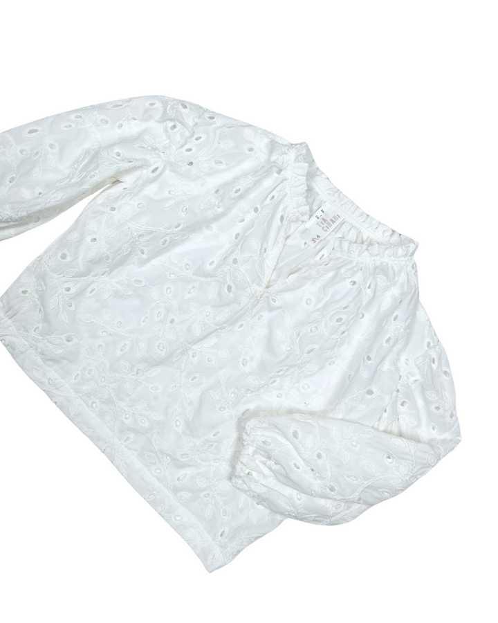 top l/s eyelet - pearl