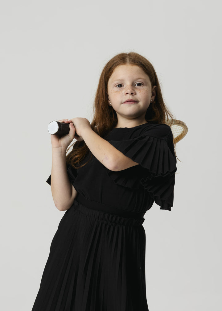 top s/s pleated flutter - ash-81