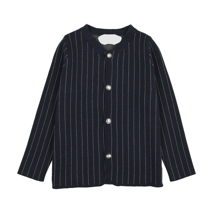 blazer knit pinstriped - navy