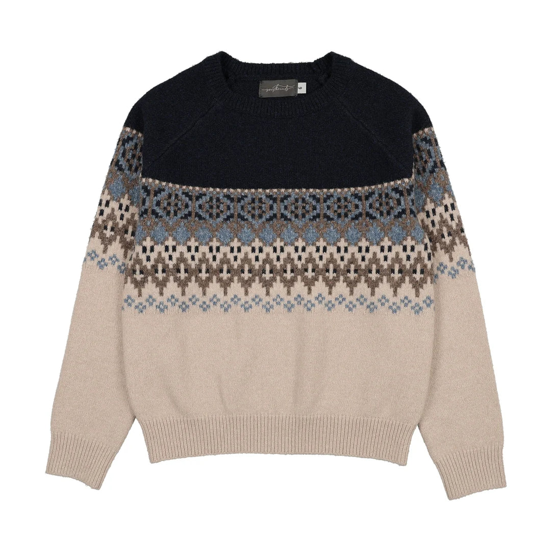 top l/s mountain heirloom knit sweater - oat