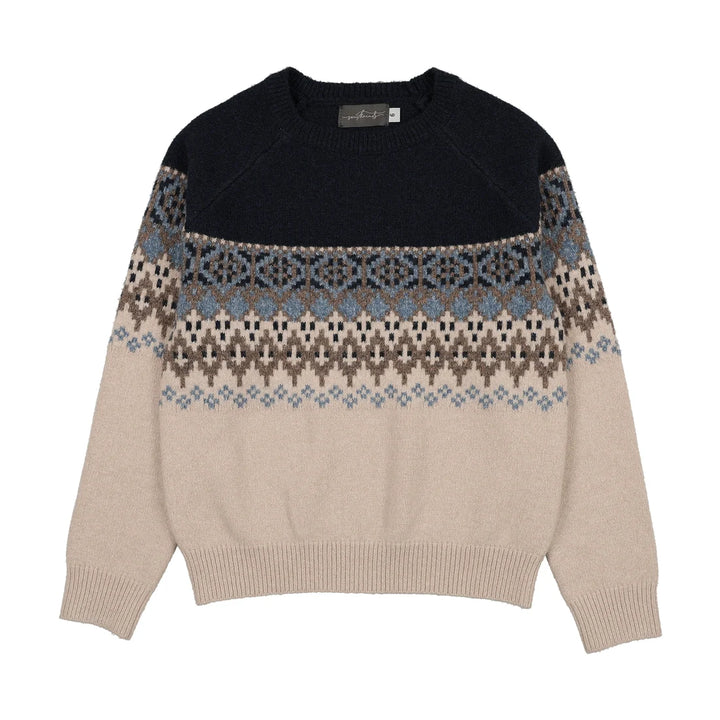 top l/s mountain heirloom knit sweater - oat