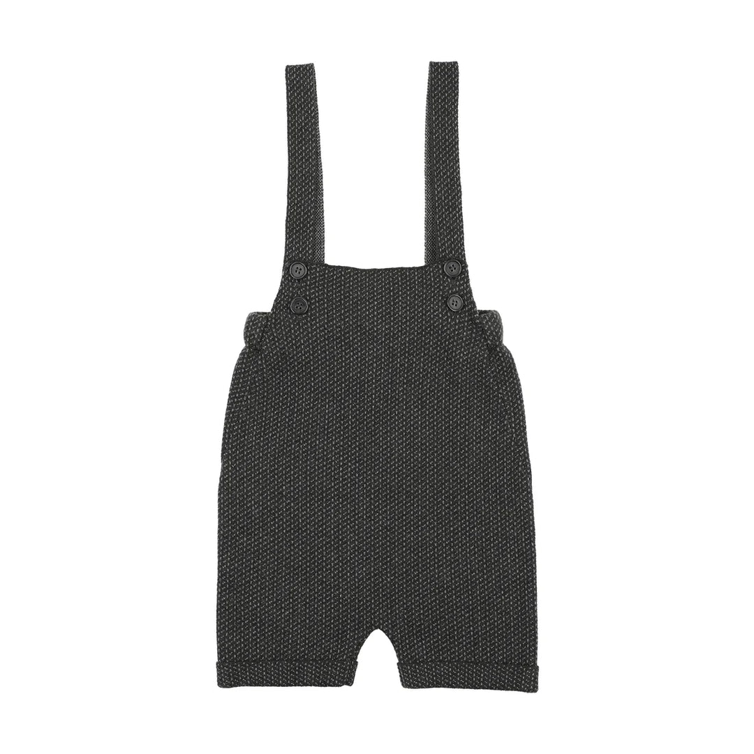 one piece monochrome knit short overalls - grey print