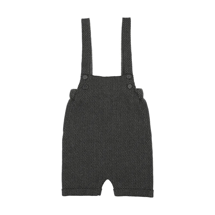 one piece monochrome knit short overalls - grey print