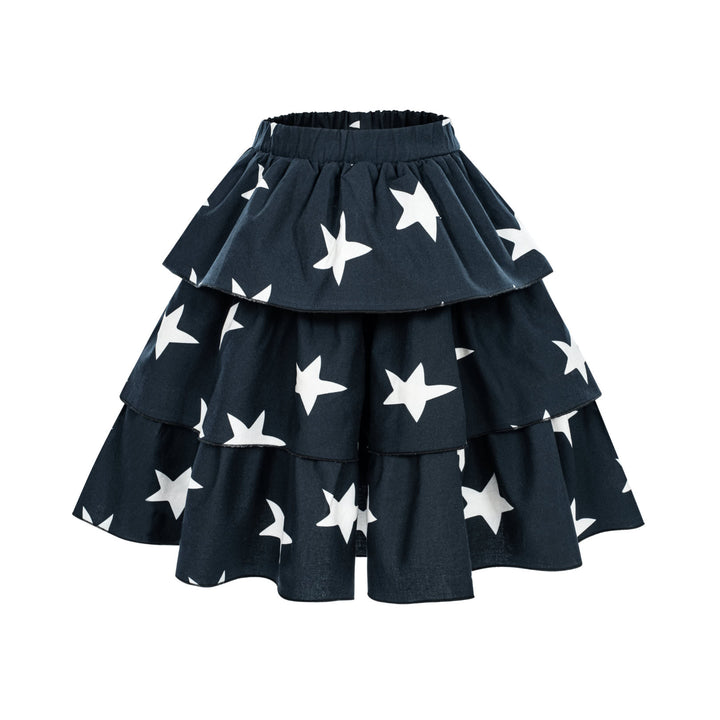 skirt tiered stars - stars black