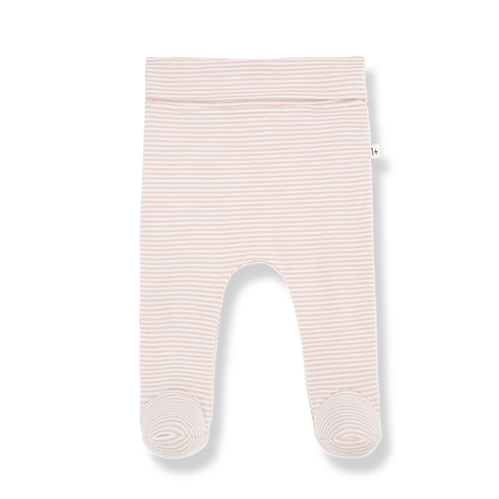 set knit striped wrap top and footie pants - nude