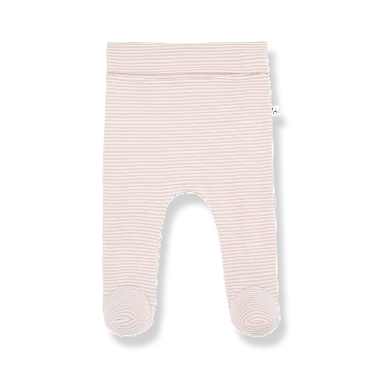 set knit striped wrap top and footie pants - nude