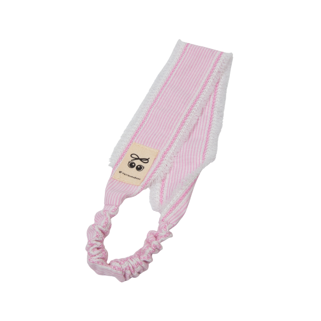 sweatband stripe with check small - stripe/pink