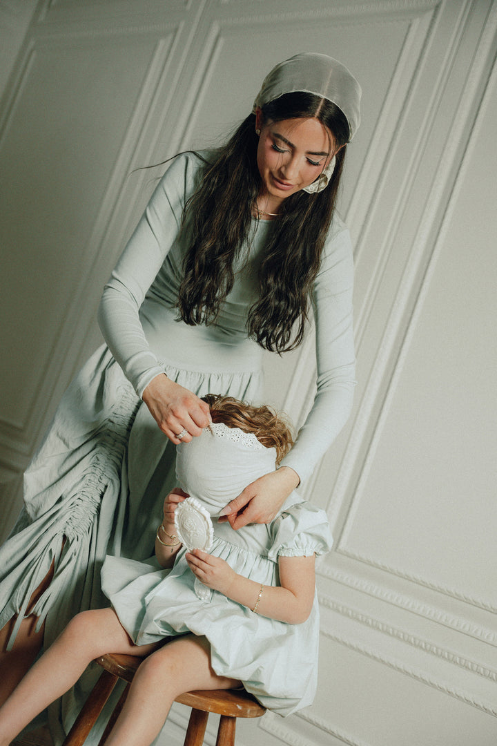 dress saville bubble hem - mint