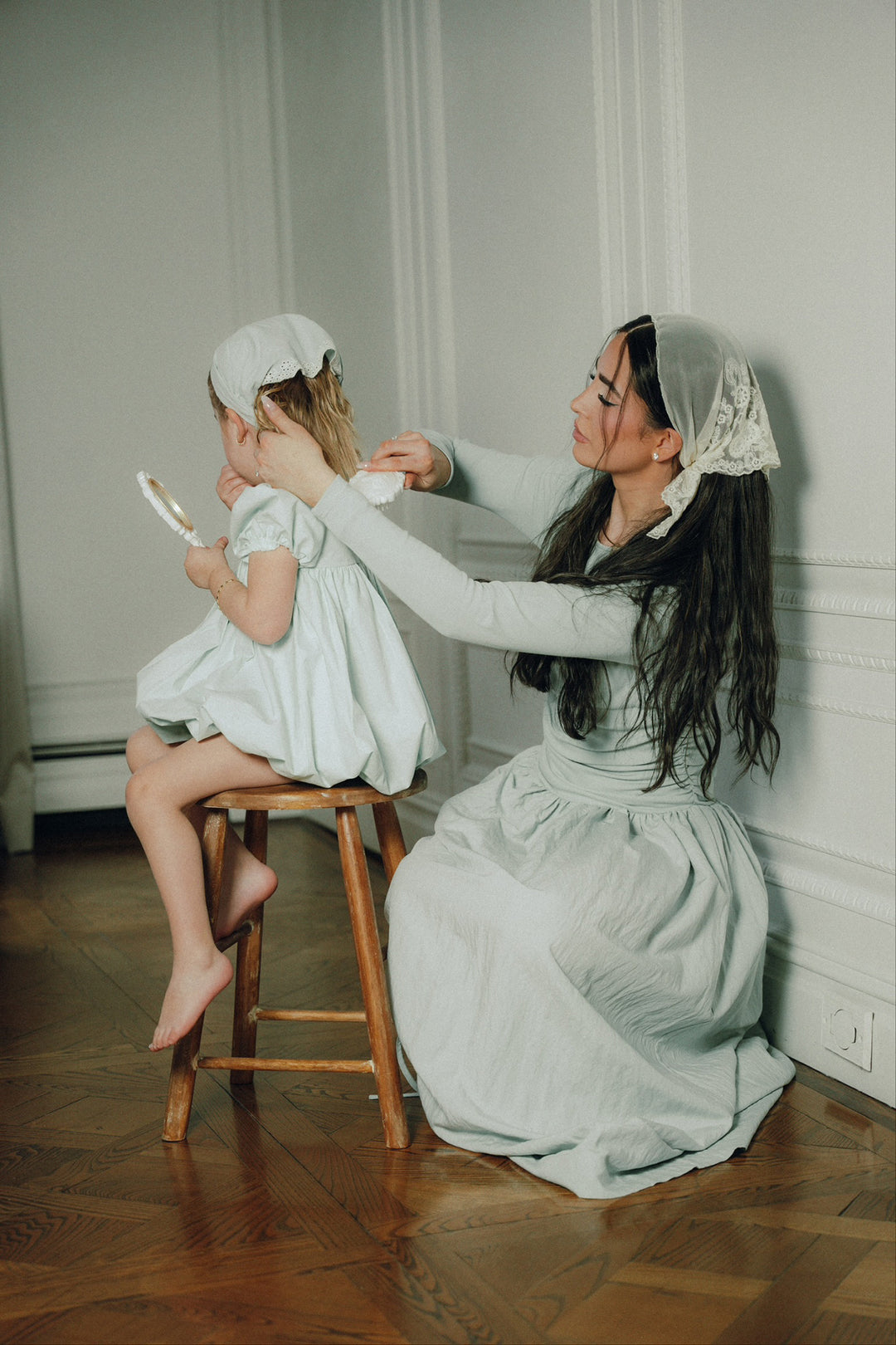 dress saville bubble hem - mint