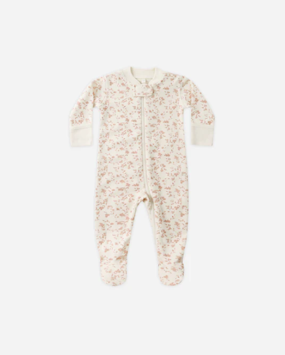 zip long sleeve sleeper footie - french garden