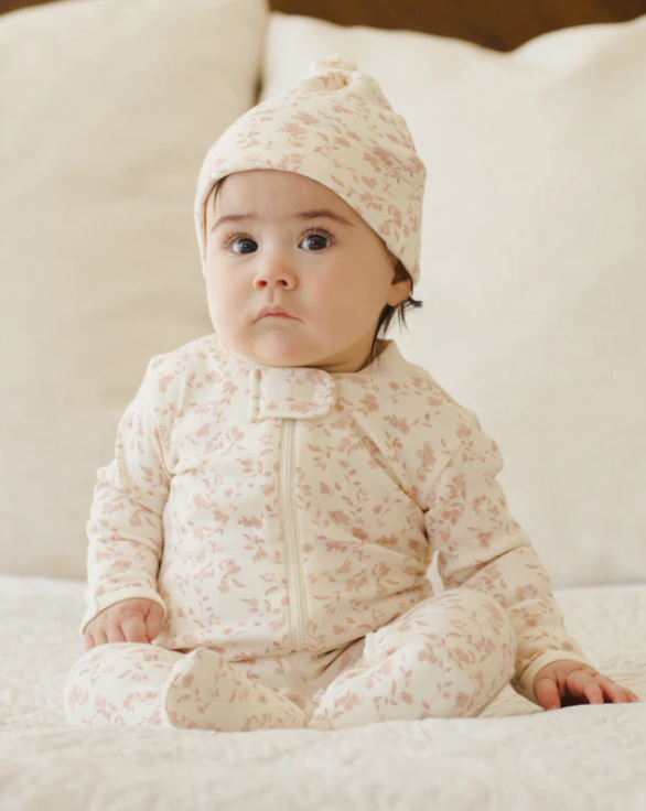 footie french garden with knot beanie - ivory