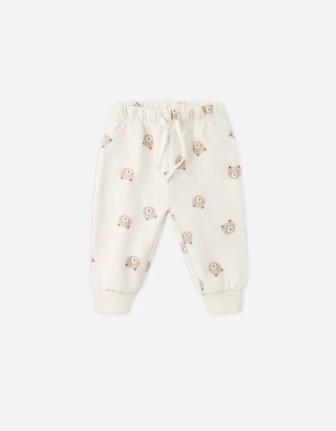 set outfit bear print sweatshirt and sweatpants - natural