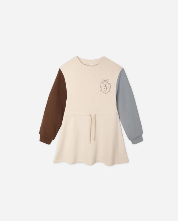 dress waisted color block sweatshirt - antique