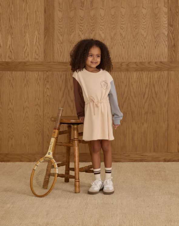 dress waisted color block sweatshirt - antique